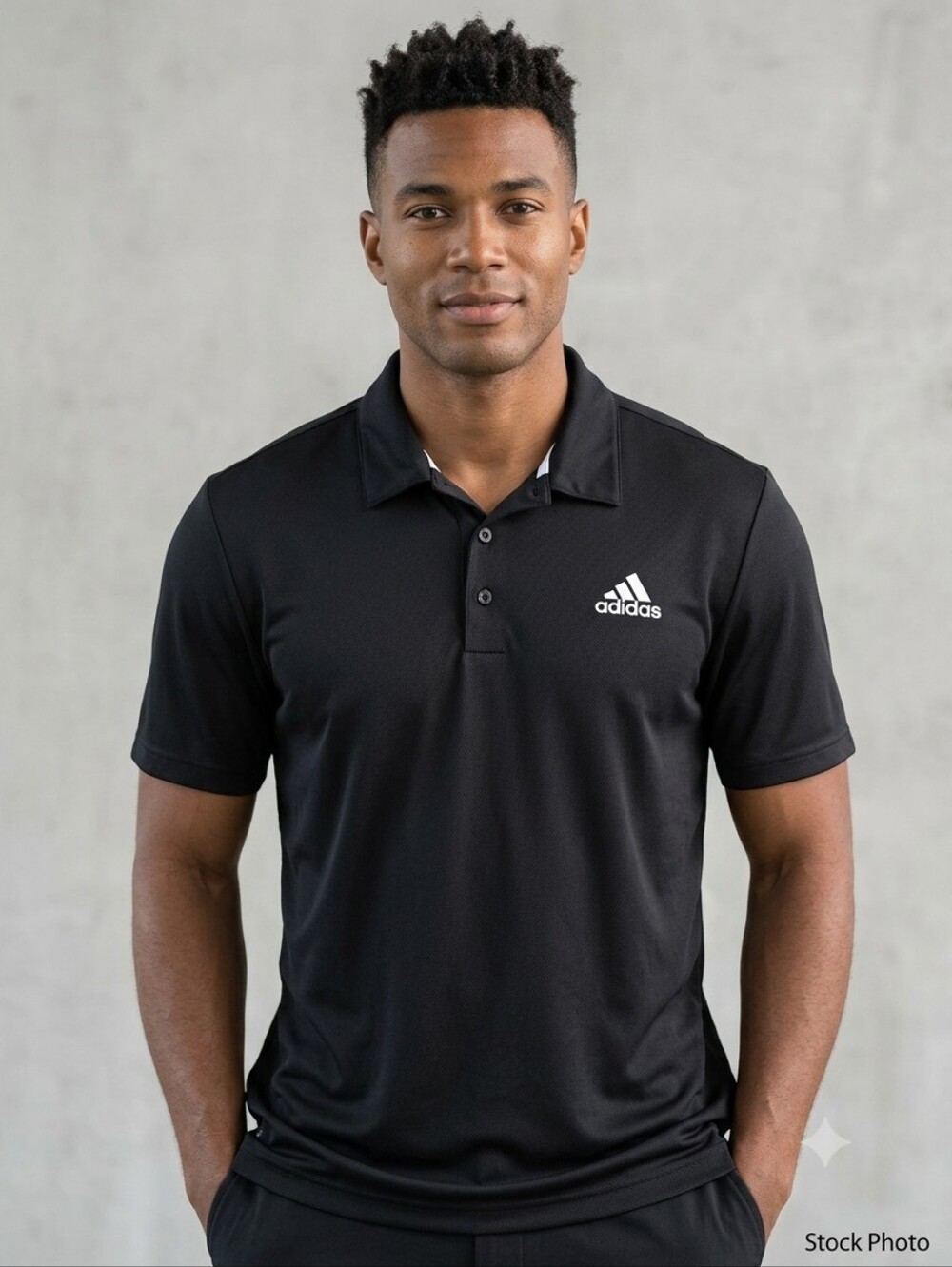 Adidas Men's Black Short-Sleeve Athletic Golf Polo, Size XL